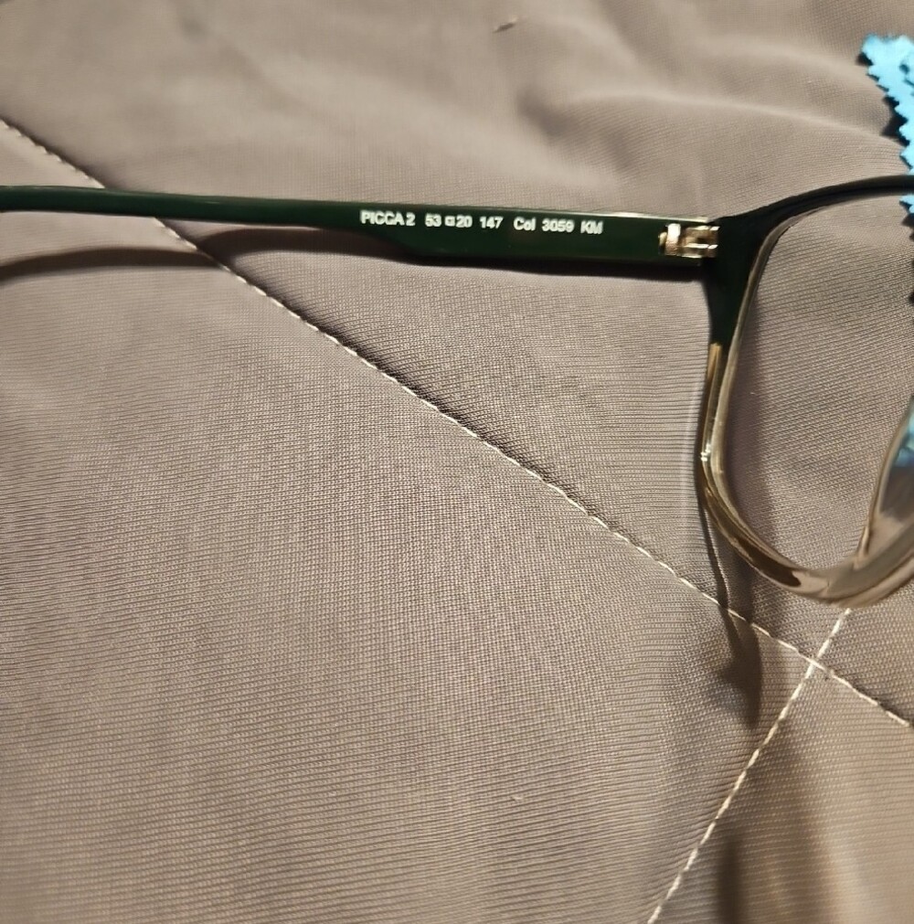 FACE A FACE Green and Silver Optical Eyeglasses with Case - Picture 3 of 7